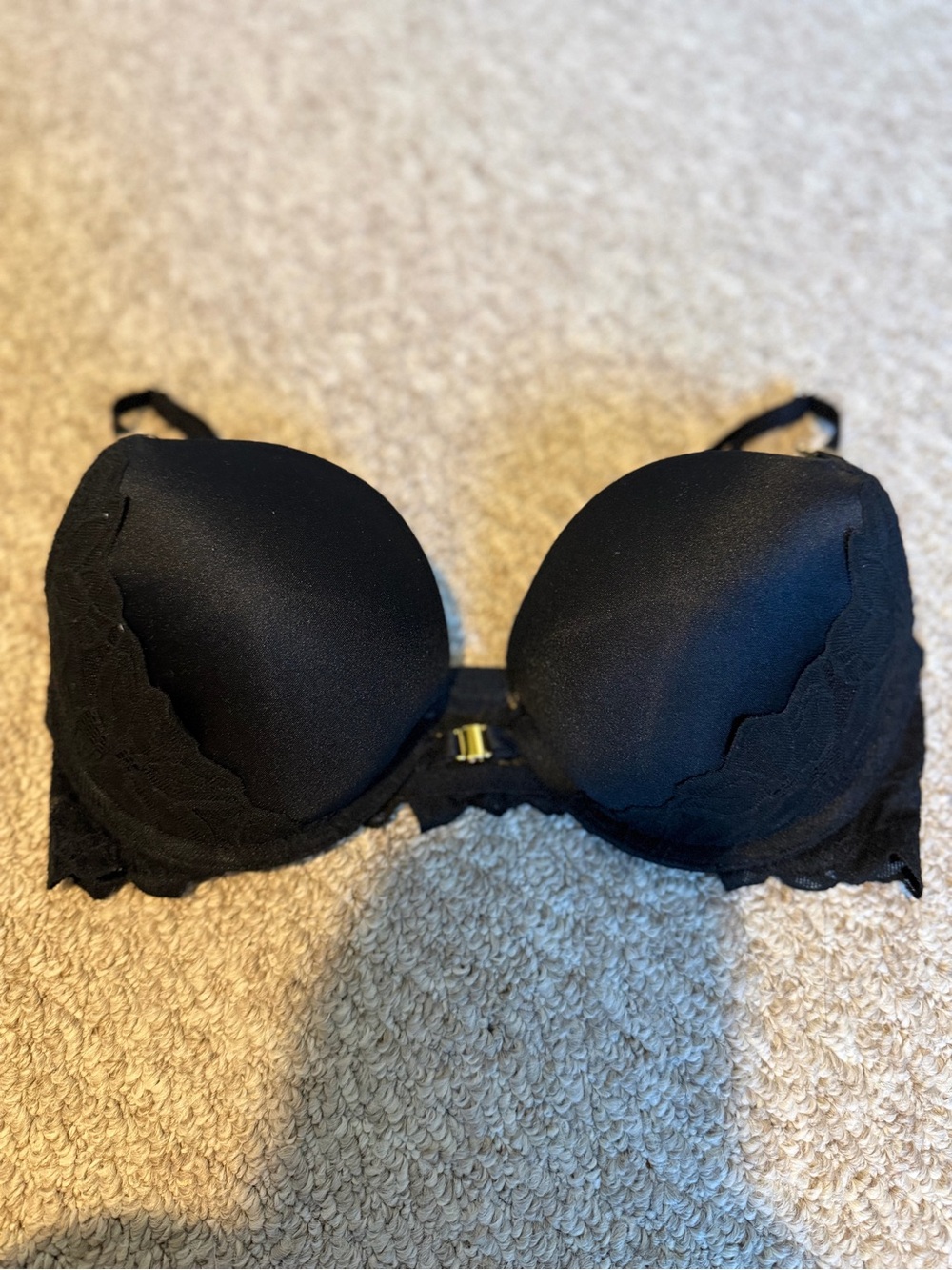 La SENZA Black Lace-Trim Push-Up Bra